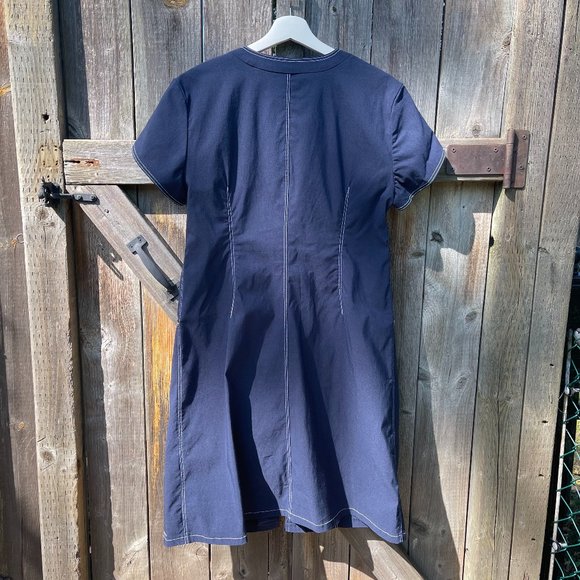 Blue Front Zip Up Dress - size large - Picture 5 of 9